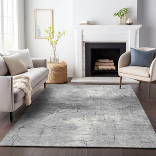 Piper Looms Chantille Geometric ACN2215 Gray Machine Washable Area Rug Lifestyle Image Feature