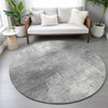 Piper Looms Chantille Geometric ACN2215 Gray Machine Washable Area Rug Round Lifestyle Image Feature