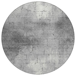 Piper Looms Chantille Geometric ACN2215 Gray Machine Washable Area Rug Round Main Image