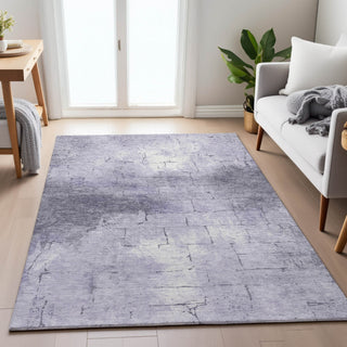 Piper Looms Chantille Geometric ACN2215 Lavender Machine Washable Area Rug Lifestyle Image Feature