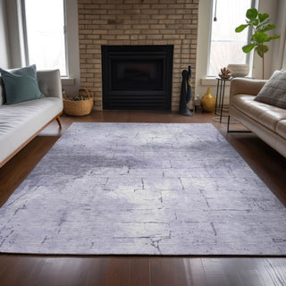 Piper Looms Chantille Geometric ACN2215 Lavender Machine Washable Area Rug Lifestyle Image Feature