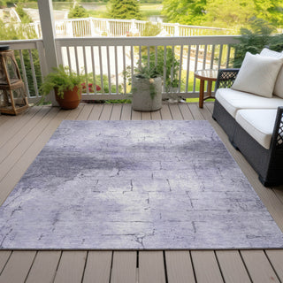 Piper Looms Chantille Geometric ACN2215 Lavender Machine Washable Area Rug Outdoor Lifestyle Image Feature
