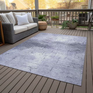 Piper Looms Chantille Geometric ACN2215 Lavender Machine Washable Area Rug Outdoor Lifestyle Image Feature