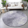 Piper Looms Chantille Geometric ACN2215 Lavender Machine Washable Area Rug Round Lifestyle Image Feature