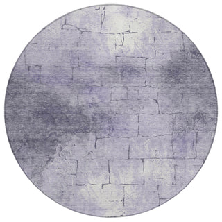 Piper Looms Chantille Geometric ACN2215 Lavender Machine Washable Area Rug Round Main Image