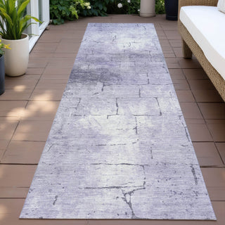 Piper Looms Chantille Geometric ACN2215 Lavender Machine Washable Area Rug Runner Outdoor Lifestyle Image Feature