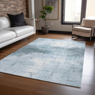 Piper Looms Chantille Geometric ACN2215 Sky Machine Washable Area Rug Lifestyle Image Feature