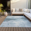 Piper Looms Chantille Geometric ACN2215 Sky Machine Washable Area Rug Outdoor Lifestyle Image Feature