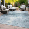 Piper Looms Chantille Geometric ACN2215 Sky Machine Washable Area Rug Outdoor Lifestyle Image Feature