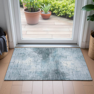 Piper Looms Chantille Geometric ACN2215 Sky Machine Washable Area Rug Scatter Lifestyle Image Feature
