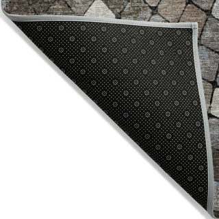 Piper Looms Chantille Geometric ACN2216 Brown Machine Washable Area Rug Backing Image