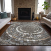 Piper Looms Chantille Geometric ACN2216 Brown Machine Washable Area Rug Lifestyle Image Feature