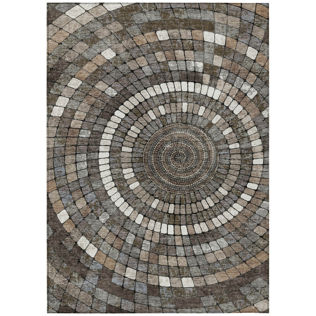 Piper Looms Chantille Geometric ACN2216 Brown Machine Washable Area Rug main image