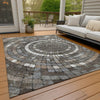 Piper Looms Chantille Geometric ACN2216 Brown Machine Washable Area Rug Outdoor Lifestyle Image Feature