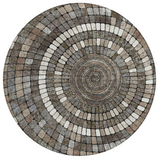 Piper Looms Chantille Geometric ACN2216 Brown Machine Washable Area Rug Round Main Image