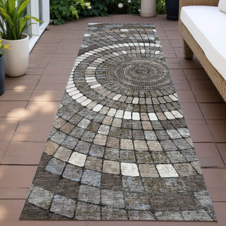 Piper Looms Chantille Geometric ACN2216 Brown Machine Washable Area Rug Runner Outdoor Lifestyle Image Feature