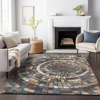 Piper Looms Chantille Geometric ACN2216 Copper Machine Washable Area Rug Lifestyle Image Feature