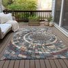 Piper Looms Chantille Geometric ACN2216 Copper Machine Washable Area Rug Outdoor Lifestyle Image Feature
