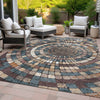 Piper Looms Chantille Geometric ACN2216 Copper Machine Washable Area Rug Outdoor Lifestyle Image Feature