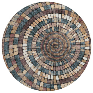 Piper Looms Chantille Geometric ACN2216 Copper Machine Washable Area Rug Round Main Image