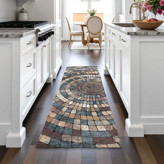 Piper Looms Chantille Geometric ACN2216 Copper Machine Washable Area Rug Runner Lifestyle Image Feature