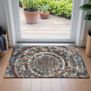 Piper Looms Chantille Geometric ACN2216 Copper Machine Washable Area Rug Scatter Lifestyle Image Feature