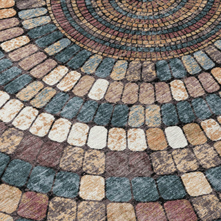 Piper Looms Chantille Geometric ACN2216 Copper Machine Washable Area Rug Swatch Image