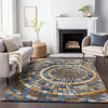 Piper Looms Chantille Geometric ACN2216 Denim Machine Washable Area Rug Lifestyle Image Feature