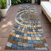 Piper Looms Chantille Geometric ACN2216 Denim Machine Washable Area Rug Runner Outdoor Lifestyle Image Feature