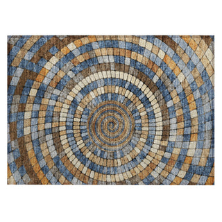 Piper Looms Chantille Geometric ACN2216 Denim Machine Washable Area Rug Scatter Main Image