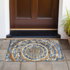 Piper Looms Chantille Geometric ACN2216 Denim Machine Washable Area Rug Scatter Outdoor Lifestyle Image Feature