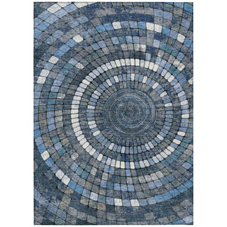 Piper Looms Chantille Geometric ACN2216 Navy Machine Washable Area Rug main image