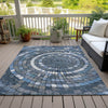 Piper Looms Chantille Geometric ACN2216 Navy Machine Washable Area Rug Outdoor Lifestyle Image Feature