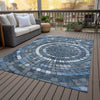 Piper Looms Chantille Geometric ACN2216 Navy Machine Washable Area Rug Outdoor Lifestyle Image Feature