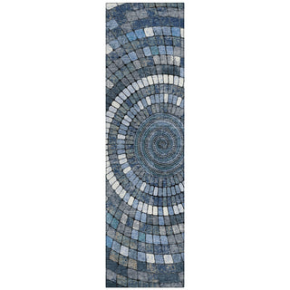 Piper Looms Chantille Geometric ACN2216 Navy Machine Washable Area Rug Runner Main Image
