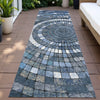Piper Looms Chantille Geometric ACN2216 Navy Machine Washable Area Rug Runner Outdoor Lifestyle Image Feature