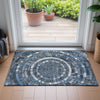 Piper Looms Chantille Geometric ACN2216 Navy Machine Washable Area Rug Scatter Lifestyle Image Feature