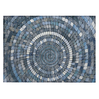 Piper Looms Chantille Geometric ACN2216 Navy Machine Washable Area Rug Scatter Main Image