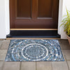 Piper Looms Chantille Geometric ACN2216 Navy Machine Washable Area Rug Scatter Outdoor Lifestyle Image Feature