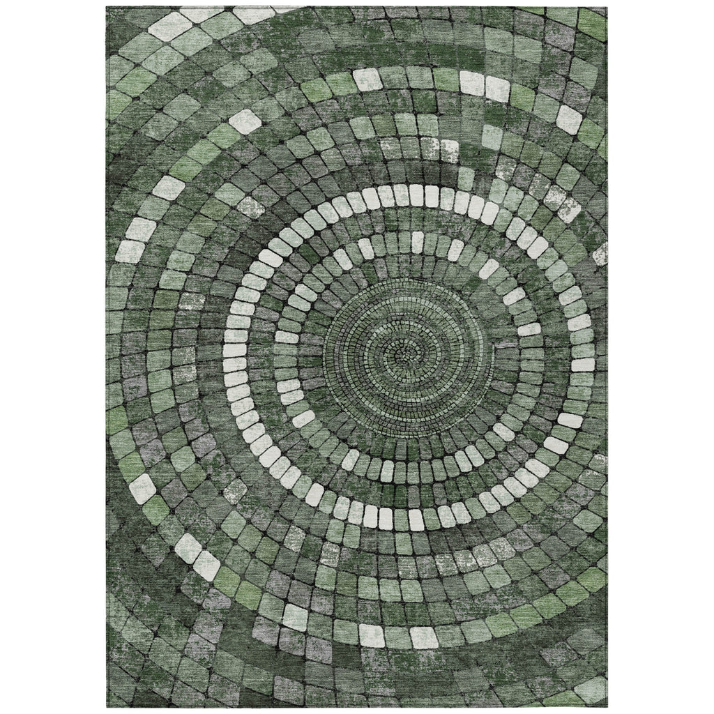 Piper Looms Chantille Geometric ACN2216 Sage Machine Washable Area Rug main image