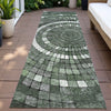 Piper Looms Chantille Geometric ACN2216 Sage Machine Washable Area Rug Runner Outdoor Lifestyle Image Feature