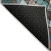 Piper Looms Chantille Geometric ACN2216 Teal Machine Washable Area Rug Backing Image