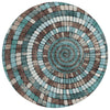 Piper Looms Chantille Geometric ACN2216 Teal Machine Washable Area Rug Round Main Image