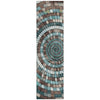 Piper Looms Chantille Geometric ACN2216 Teal Machine Washable Area Rug Runner Main Image