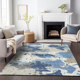 Piper Looms Chantille Modern ACN2217 Denim Machine Washable Area Rug Lifestyle Image Feature