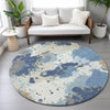 Piper Looms Chantille Modern ACN2217 Denim Machine Washable Area Rug Round Lifestyle Image Feature