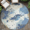 Piper Looms Chantille Modern ACN2217 Denim Machine Washable Area Rug Round Outdoor Lifestyle Image Feature