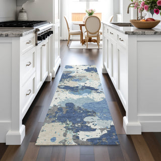 Piper Looms Chantille Modern ACN2217 Denim Machine Washable Area Rug Runner Lifestyle Image Feature