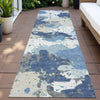 Piper Looms Chantille Modern ACN2217 Denim Machine Washable Area Rug Runner Outdoor Lifestyle Image Feature