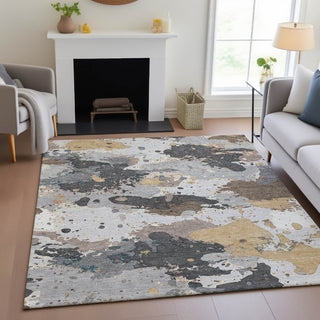 Piper Looms Chantille Modern ACN2217 Gray Machine Washable Area Rug Lifestyle Image Feature